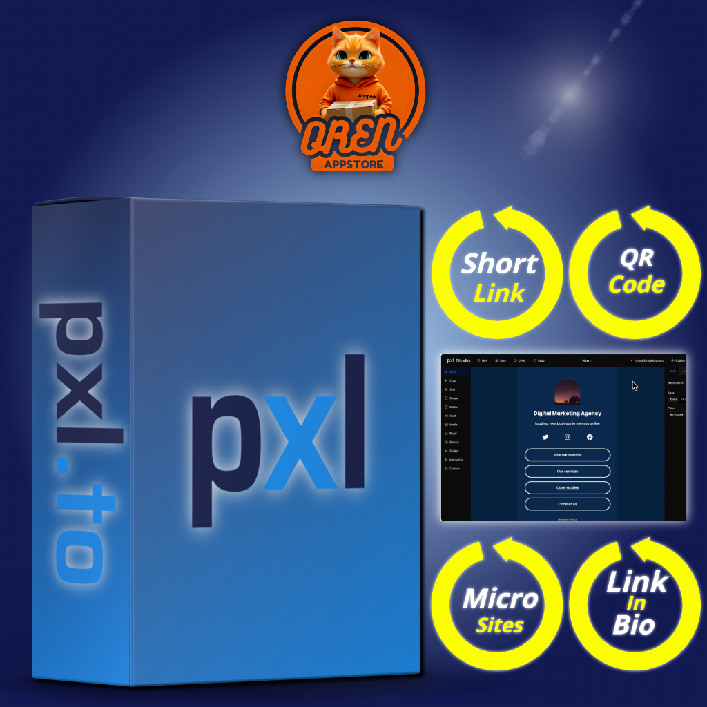 PXL | Link In Bio | Biolink | Shortlink  | QR Code | Microsite | E-Commerce  | Bio Pabe | Vcard | Li