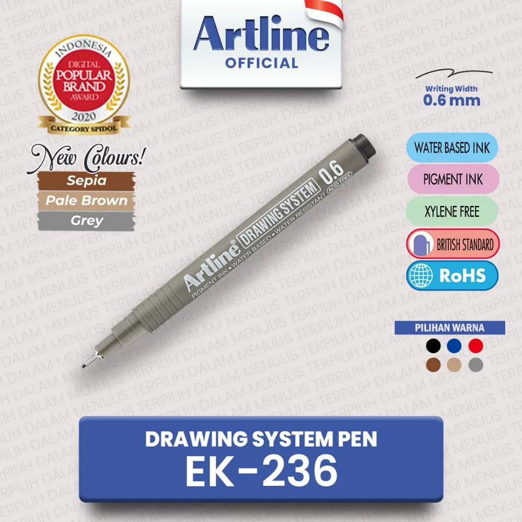 

(LIVE) ARTLINE Drawing System Pen Gambar 0.6 mm EK-236