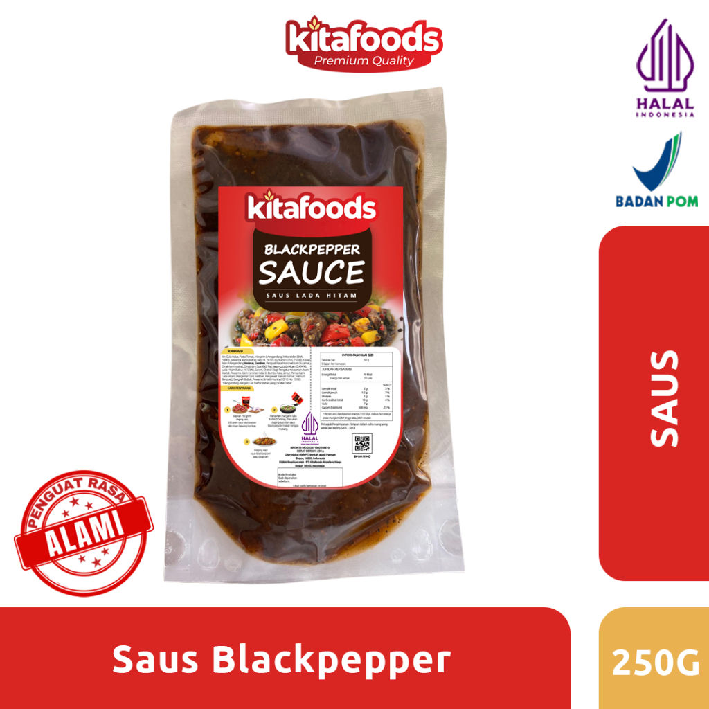 

Kitafooods Blackpepper sauce 250gr - Saus Blackpepper 250gr Tanpa Penguat Rasa