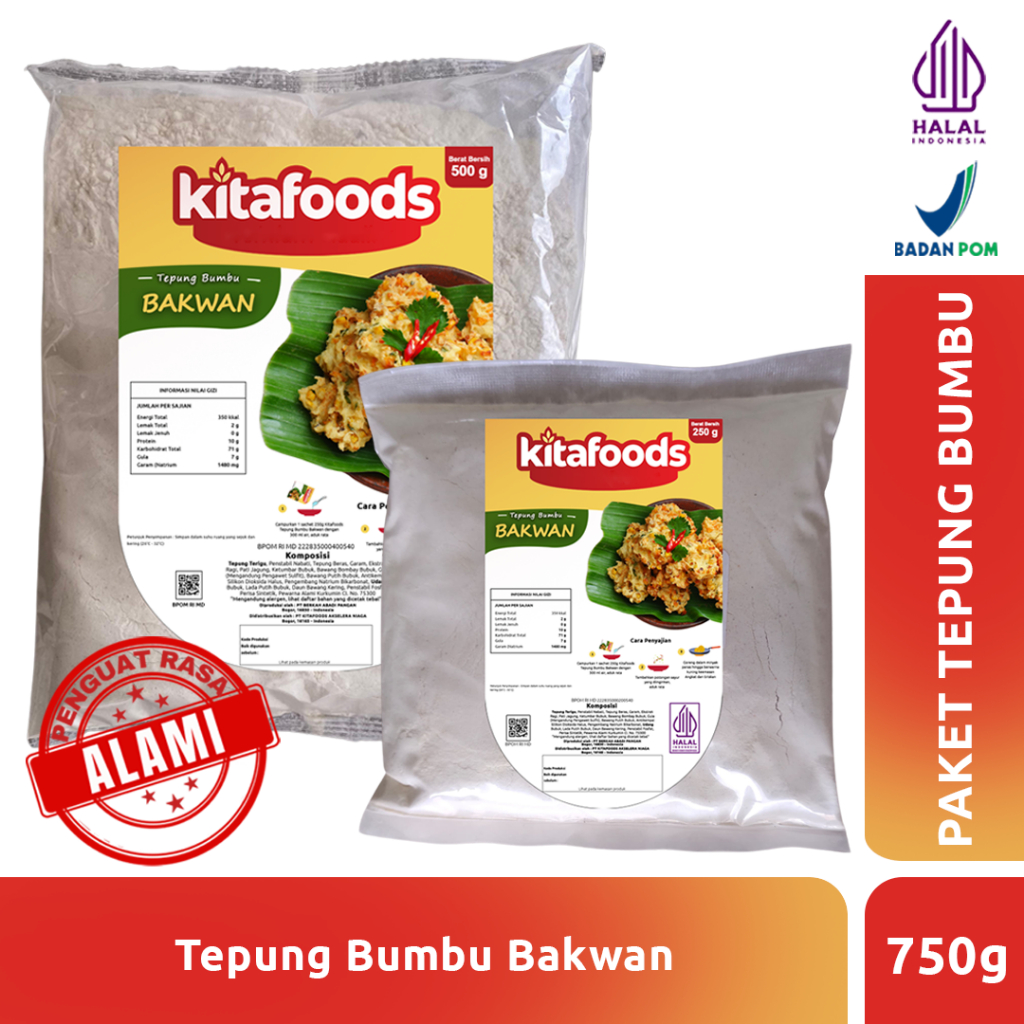 

Kitafoods Paket C ( Tepung Bakwan 500gr + Tepung Bakwan 250gr) Tanpa Peguat Rasa