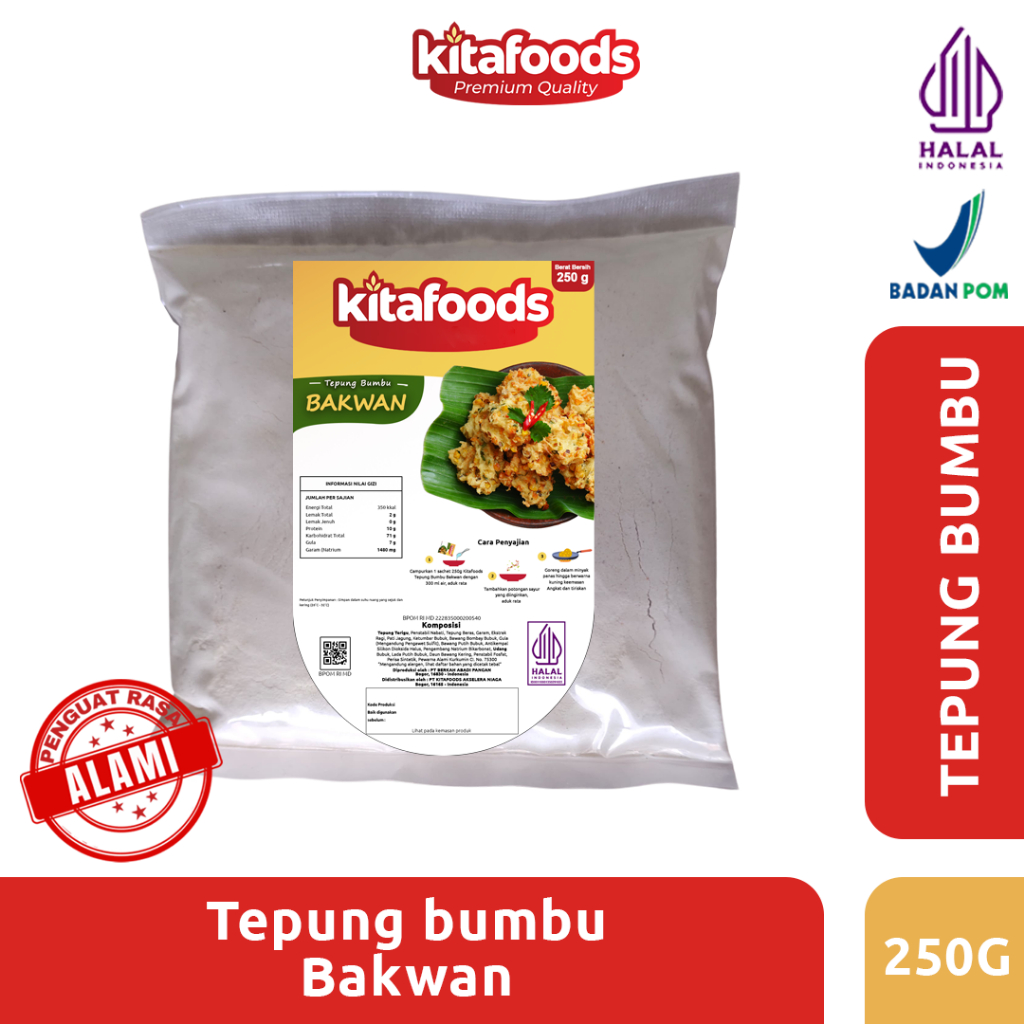 

Kitafoods Tepung Bumbu Bakwan Kitafoods 250gr - Tanpa Penguat Rasa
