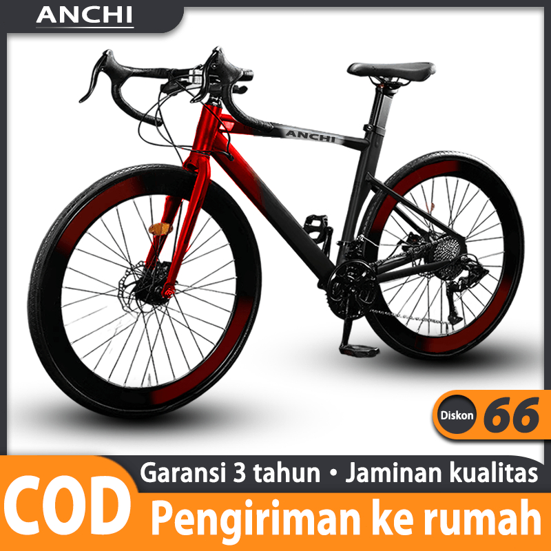 ANCHI⚡️Sepeda Road Bike⚡️700C Frame alloy 7 Speed READY STOCK, Sepeda Balap Gunung Dewasa Sepeda cit