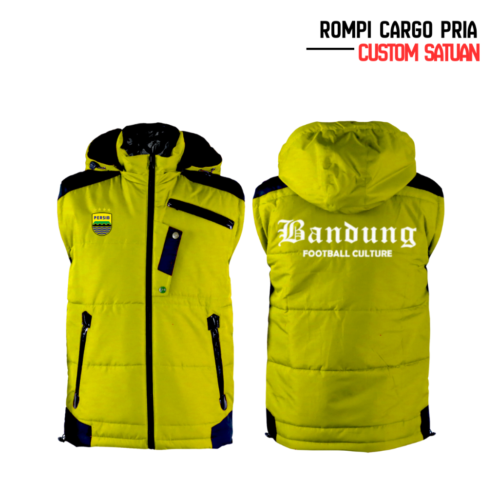 Rompi Jaket Persib Bandung Vest Outdoor Custom Tim/Komunitas/Ultras Parasut