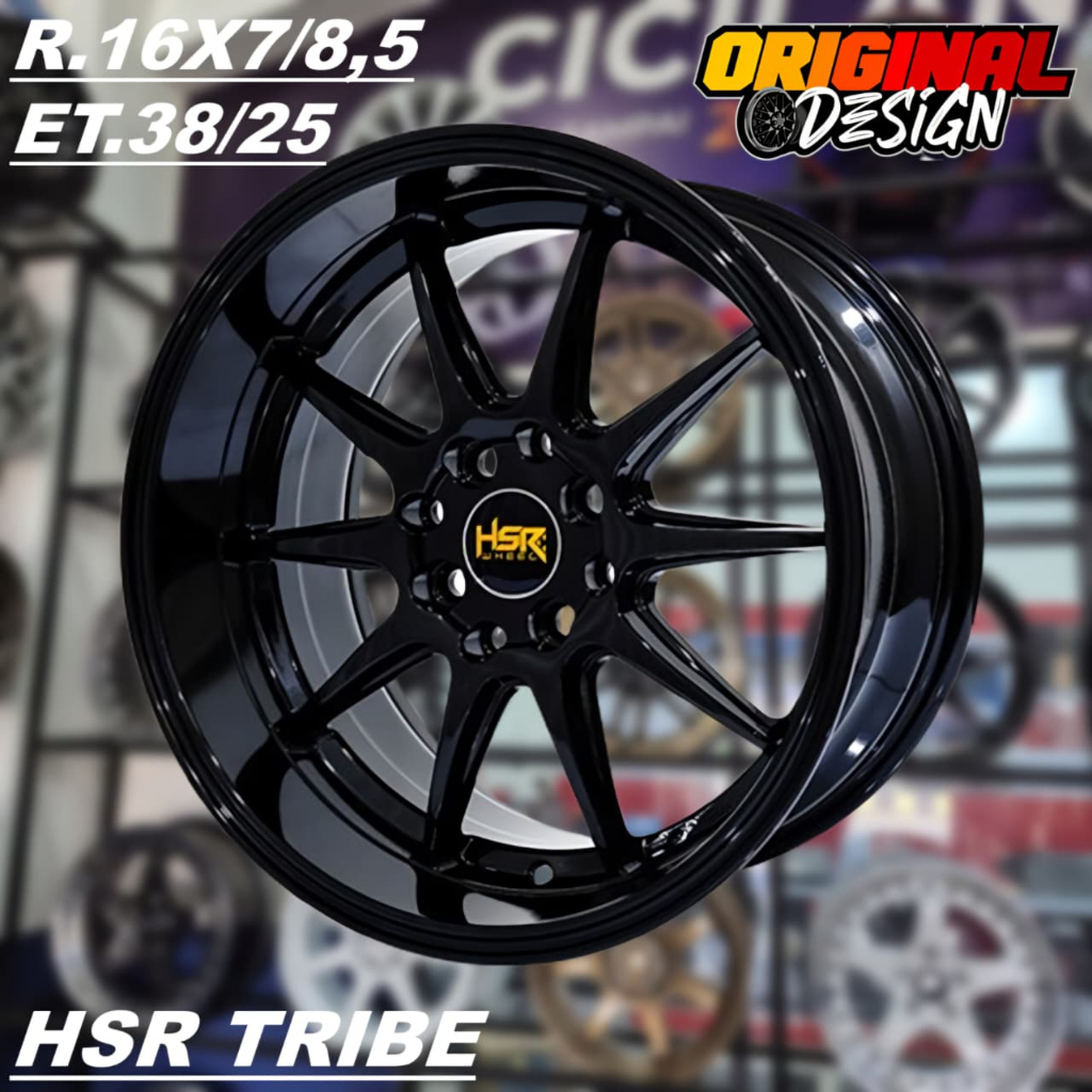 Velg Mobil KIJANG LGX, YARIS, JAZZ, Celong Ring 16 HSR TRIBE R16 Warna Hitam