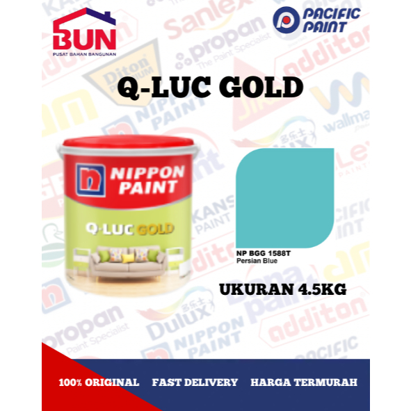 Nippon Q luc Gold / Q-luc Gold / Qluc Gold Cat Tembok - 1588 T Persian Blue - 4.5KG