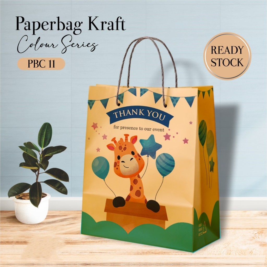 

(Stock Normal) Tas Souvenir Pernikahan Kraft PBC 11 Ready Stock || Paper Bag Motif Kraft Ready Stock