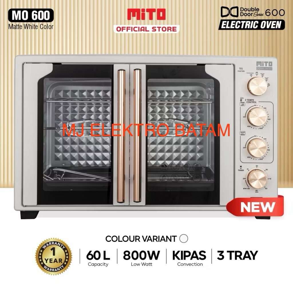KOTA BATAM - MITO Mitochiba Electric Oven MO600 MO 600 Double Door 60L  Oven Listrik - Pemanggang Ku