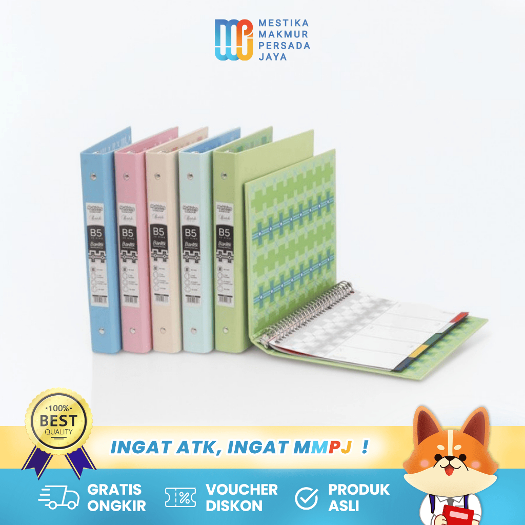 

Bantex Binder A5 B5 Notebook / Buku Catatan - Motif Batik 1334/1336