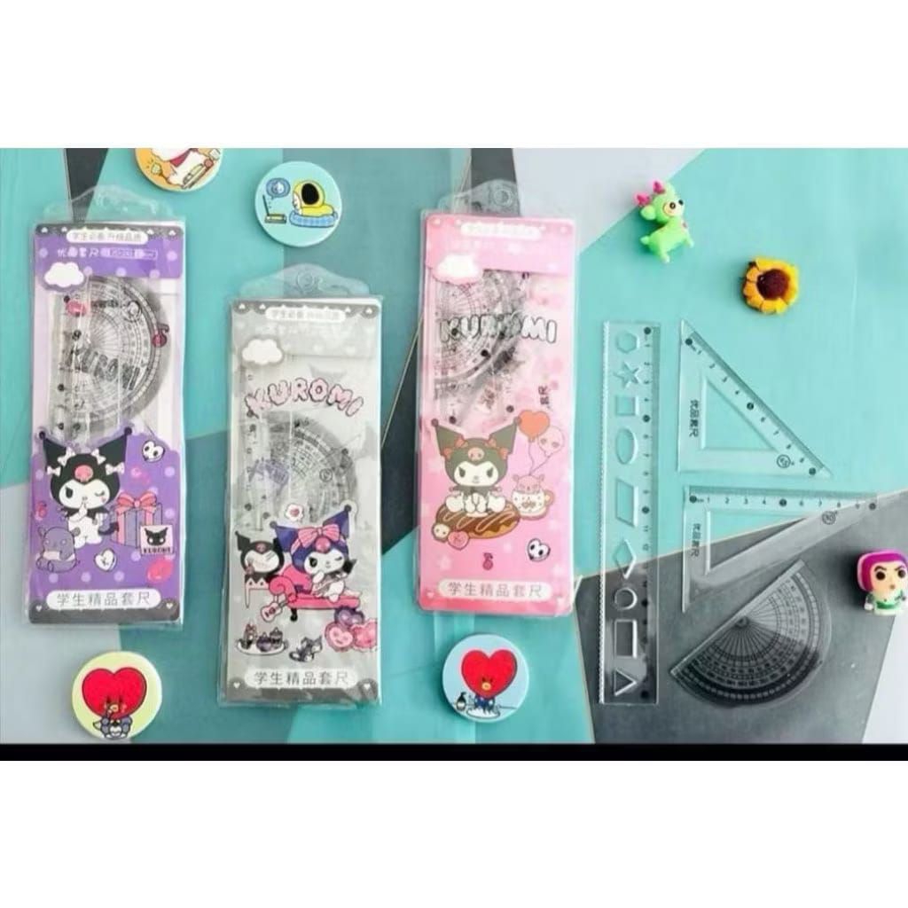 

(1 SET) Penggaris Plastik Set Tebal Dompet Isi kepala FANCY