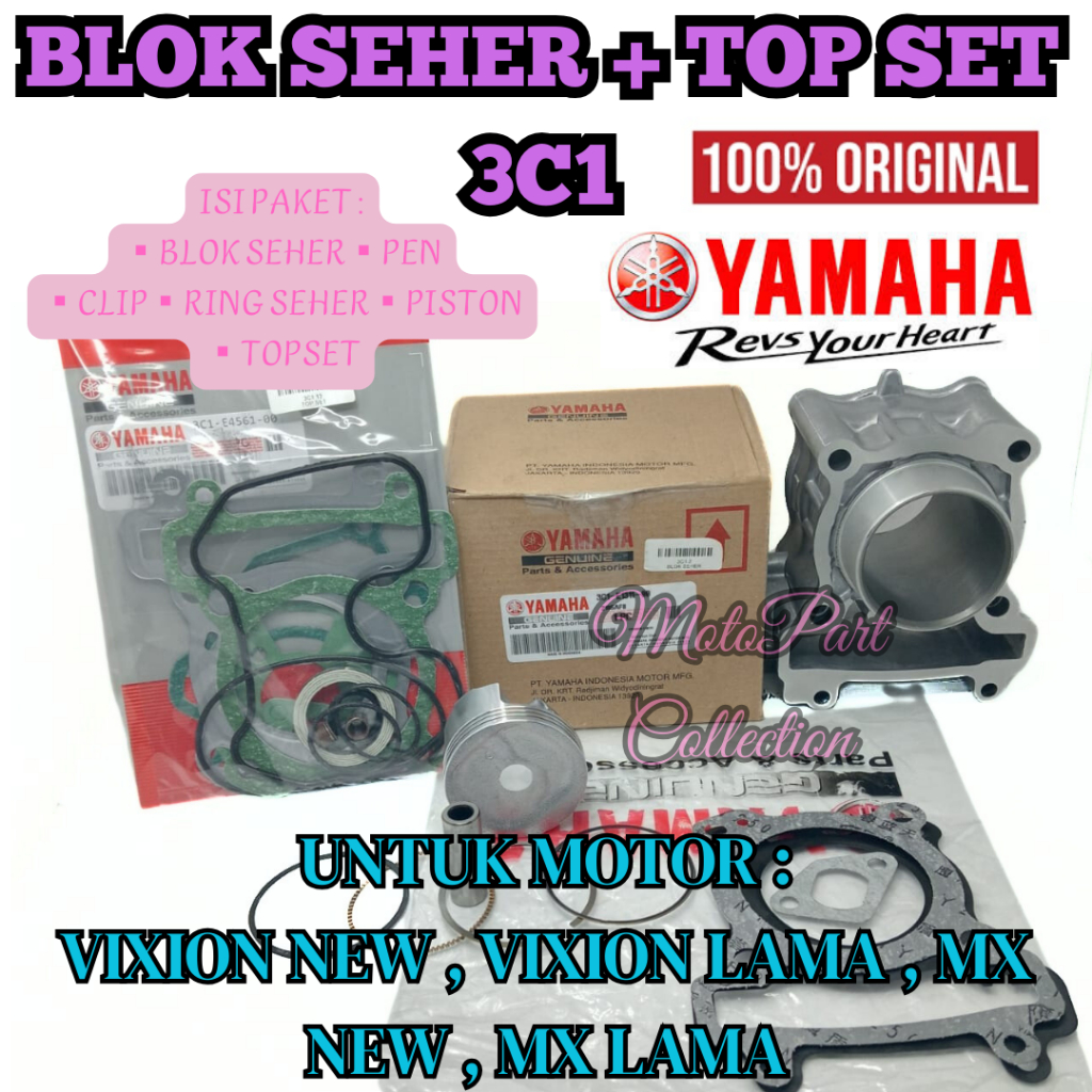 BLOK SEHER+TOP SET KODE-3C1/1PA ASLI ORIGINAL YGP VIXION LED 150 VIXION OLD MX NEW KUALITAS 100% ORI