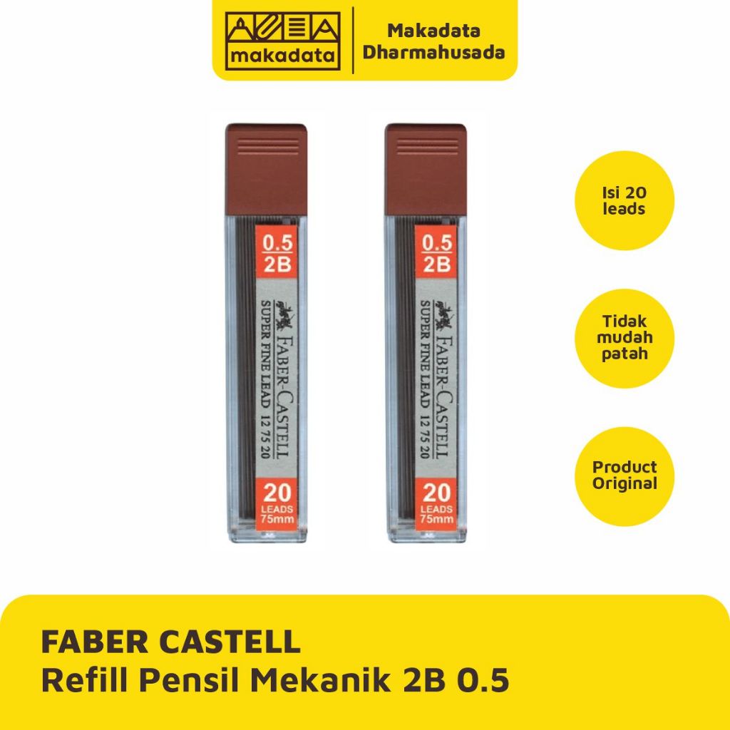 

ISI PENSIL MEKANIK FABER CASTELL 2B | REFILL PENSIL MEKANIK