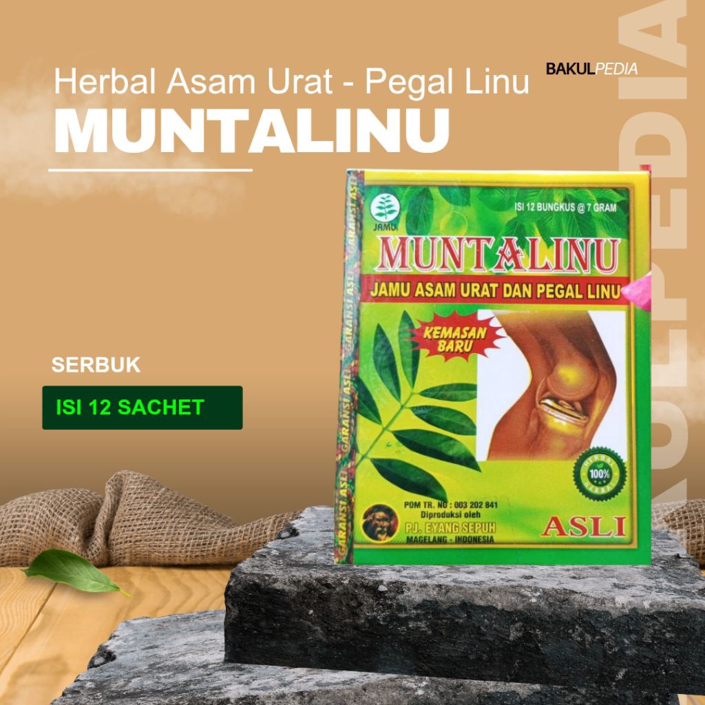

Bubuk Serbuk tradisional Muntalinu Asli untuk stamina dan kesehatan tulang sendi isi 12 Sachet
