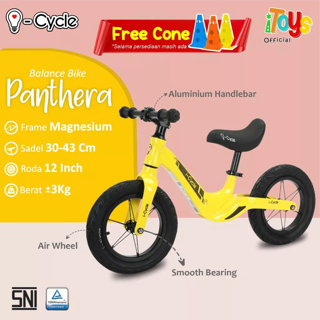 Balance Bike ICYCLE Panthera (PH-2402) | Push Bike | Sepeda Keseimbangan Anak | Sepeda Tanpa Pedal