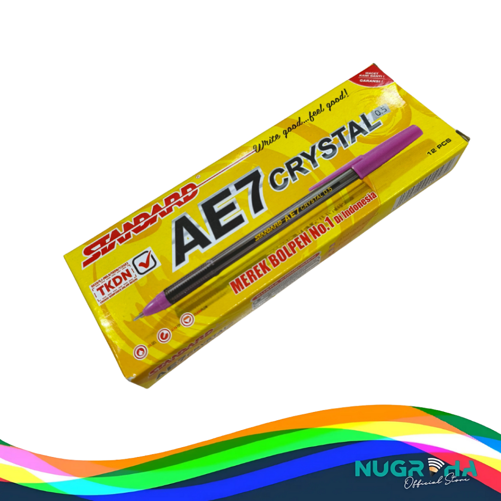 

Pulpen Pena Pen Bolpen Ballpont STANDARD AE-7 Crystal 0.5 - 1 pack isi 12