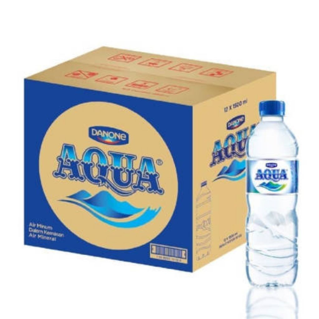 

Aqua botol 1500ml-1 dus isi 12 botol