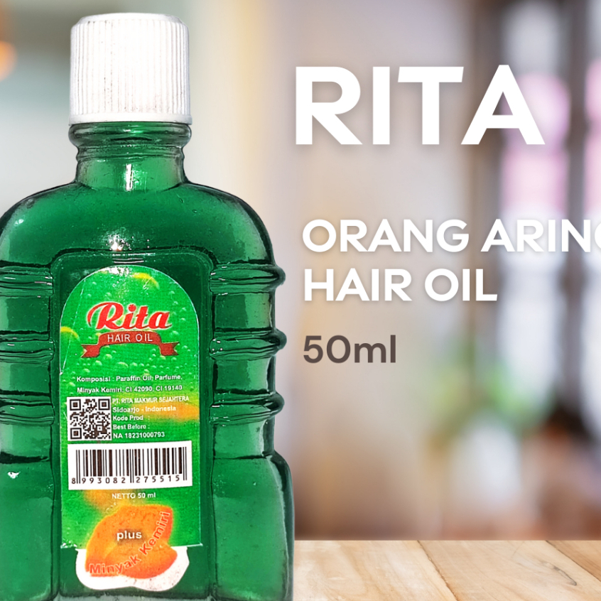 RITA ORANG ARING HAIR OIL 50 ML (BOTOL KACA) / Minyak Kemiri Botol Kaca