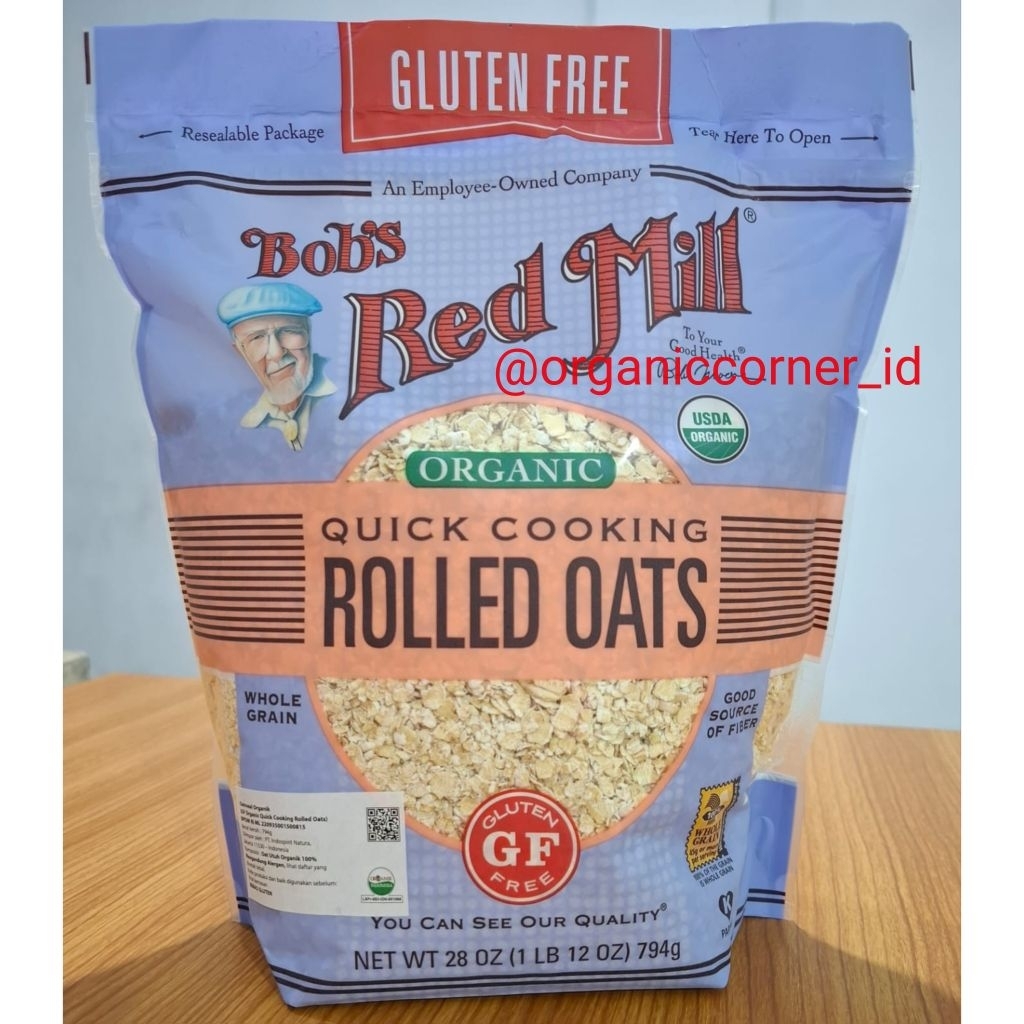 

Bob's Red Mill Organic Quick Cooking Rolled Oats Gluten Free 794 gram
