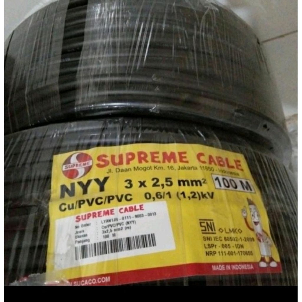kabel NYY 3x2,5 supreme kabelindo,kabelmetal eceran
