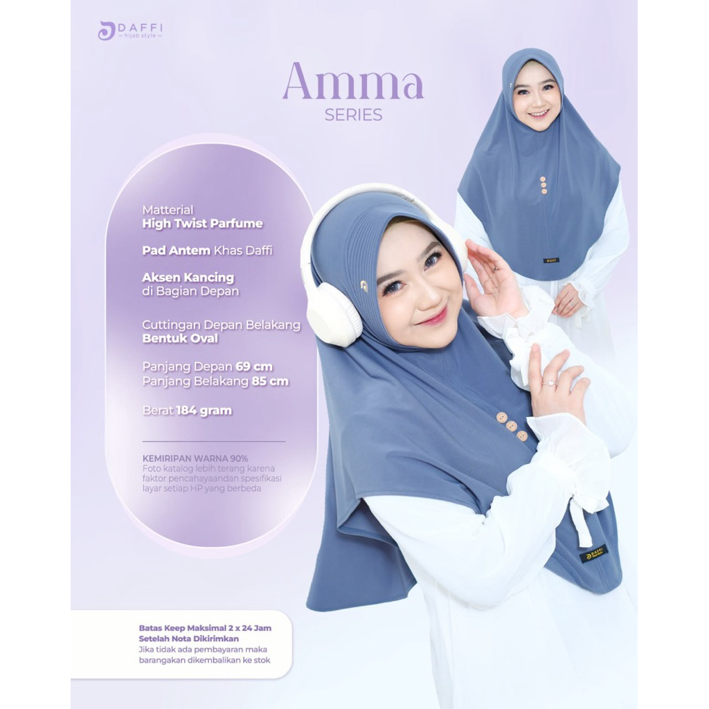[ORIGINAL DAFFI] ~ BERGO AMMA / HIJAB JERSEY INSTAN / HIJAB JERSEY PREMIUM / HIJAB SANTAI / HIJAB CA