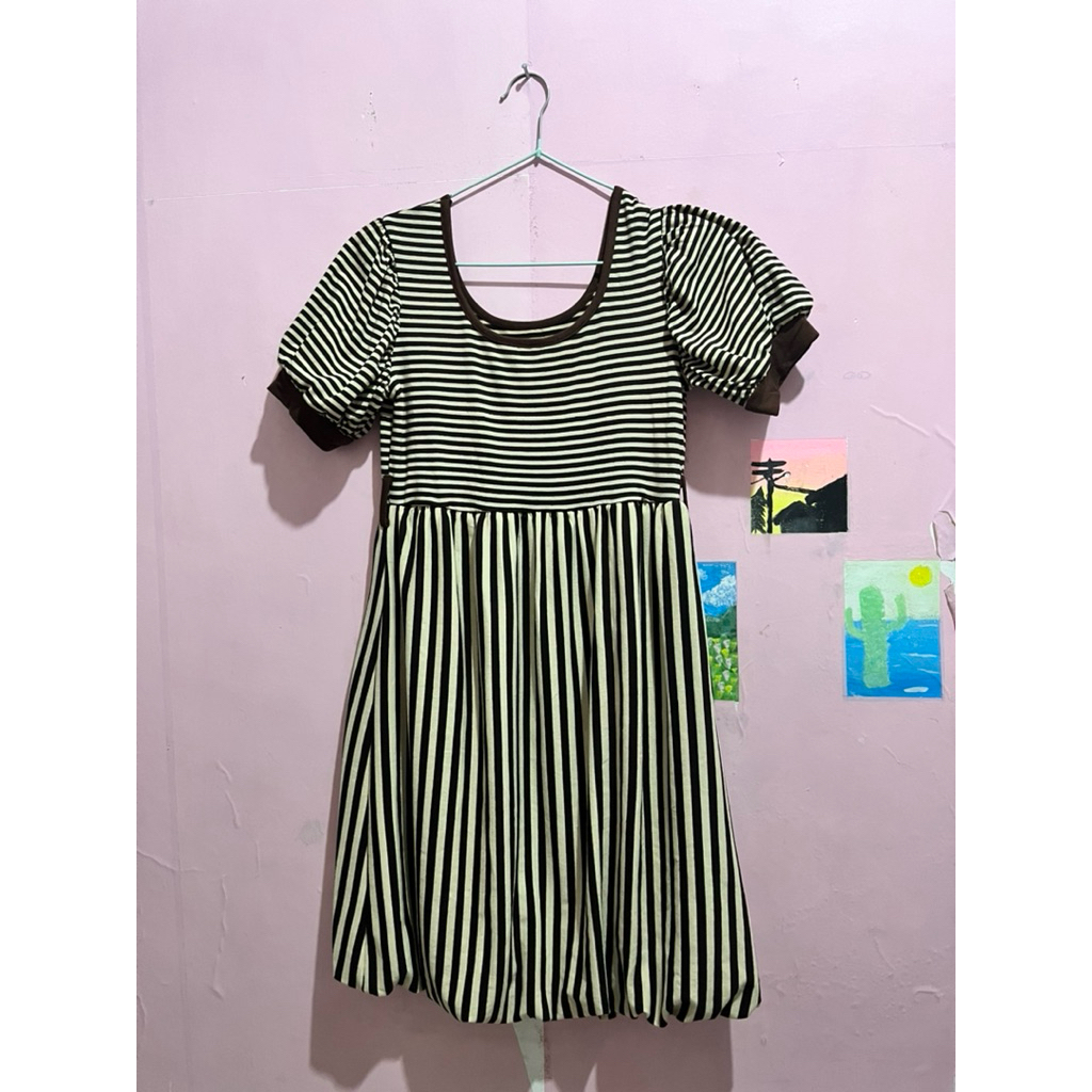 dress balon coklat preloved(bekas)