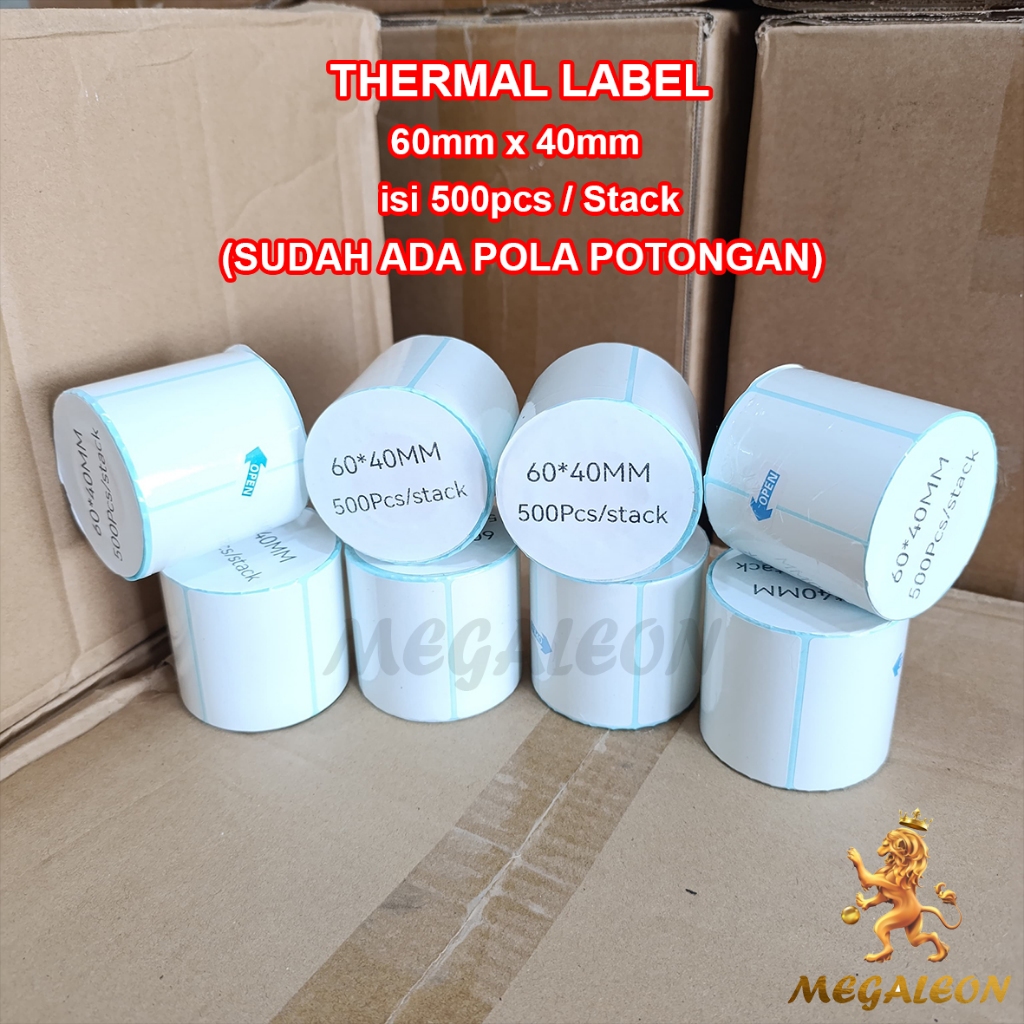 

Label Stiker Thermal 60x40 mm isi 500 pcs WATERPROOF Stiker Label Resi Stiker BARCODE