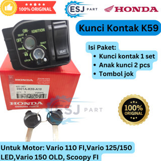 KUNCI KONTAK HONDA VARIO KODE-K59 PRESISI MOTOR VARIO 110 FI-125/150 LED-150 OLD  & SCOOPY FI ORI...