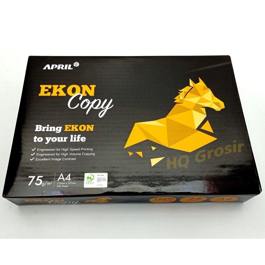 

APRIL EKON COPY Kertas HVS A4 75 Gram (1 Rim = 500 Lembar)
