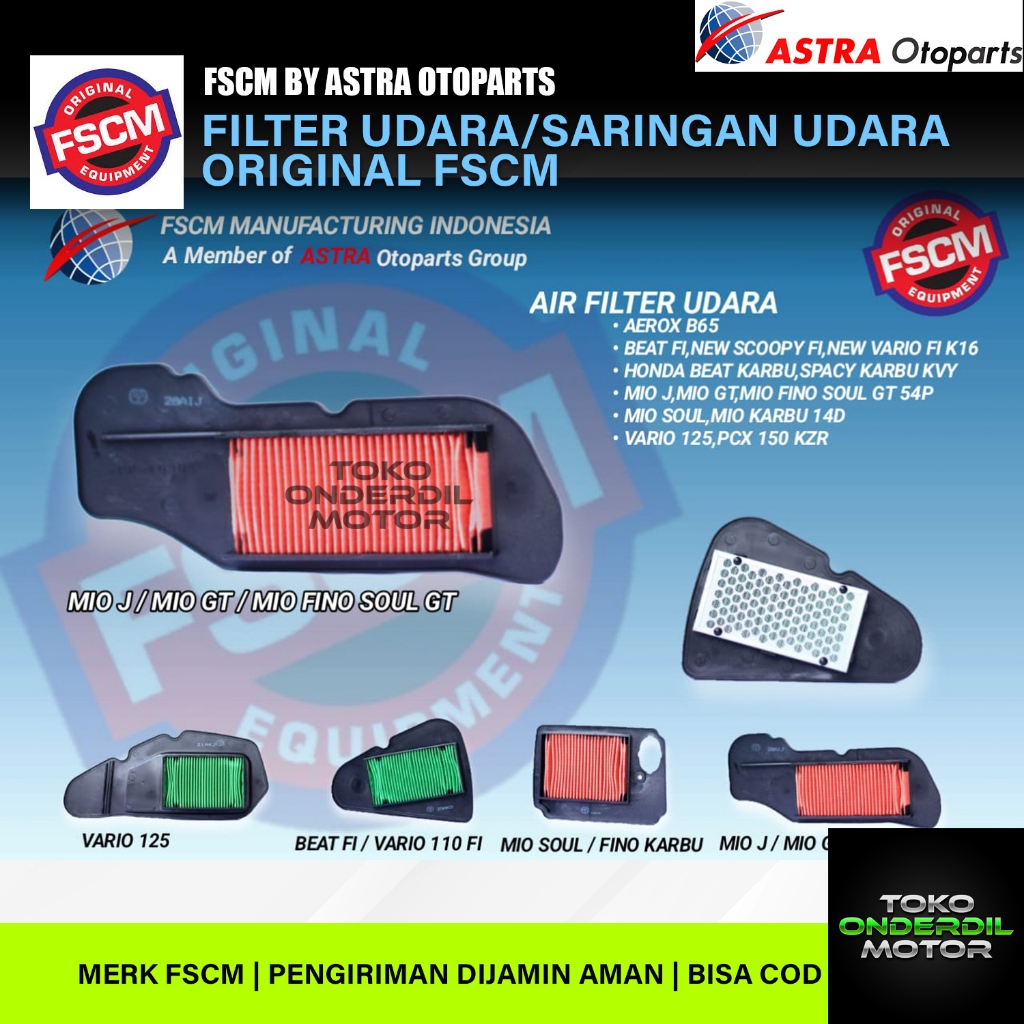 FSCM Filter Udara Supra X 125 Verza CB150R Vario Beat Revo Blade Kharisma Beat FI Vario 125 Mio Karb