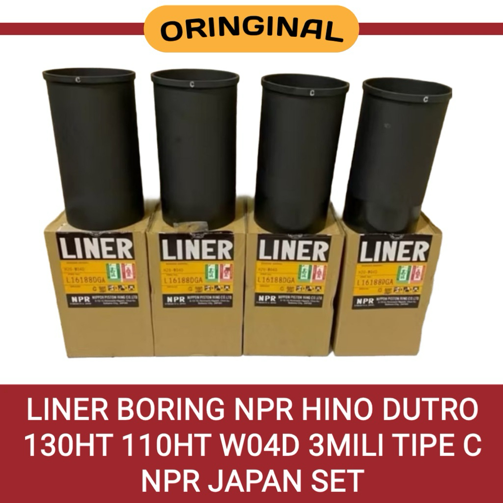 LINER BORING NPR HINO DUTRO 130HT 110HT W04D 3MILI TIPE C NPR JAPAN SET