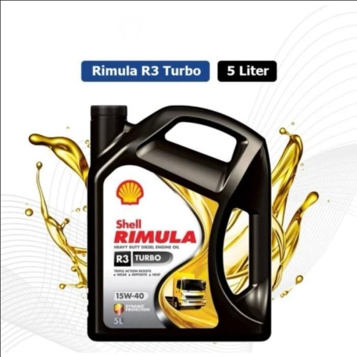 Oli Mobil Shell Rimula R3 Turbo 5L 15w-40 5 Liter (Oli Mobil Diesel)