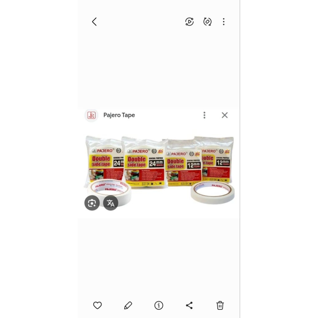 

Double Tape Pajero Putih 12mm 10 yard