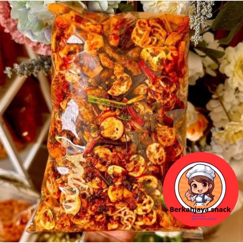 

seblak kerupuk campur mix 1kg bumbu basah pedas manis gurih extra daun jeruk