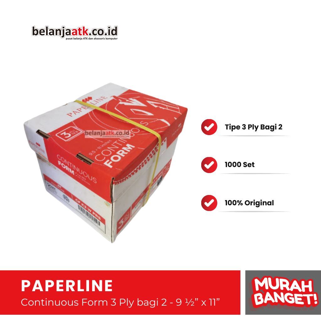 

Continuous Form 3 Ply bagi 2 Paperline 9 ½” x 11”