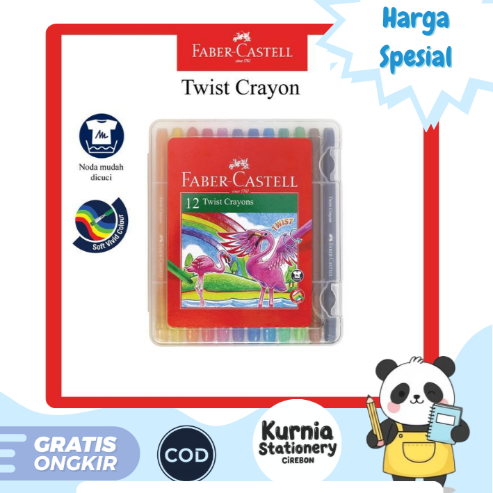 

Faber Castell Twist Crayons/ Krayon Putar 12 warna 520612