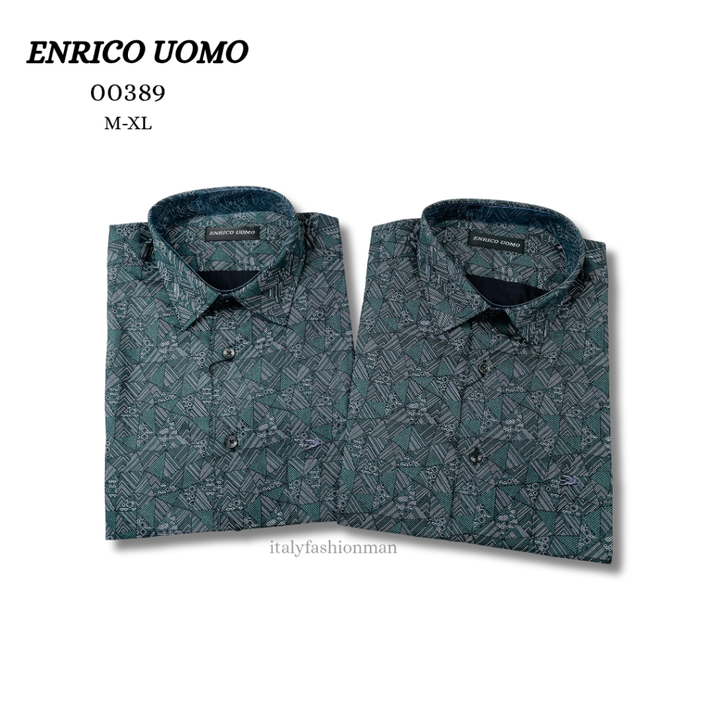 ENRICO UOMO Kemeja Pendek Katun Import Pria 00389 Size (M-XL)3649