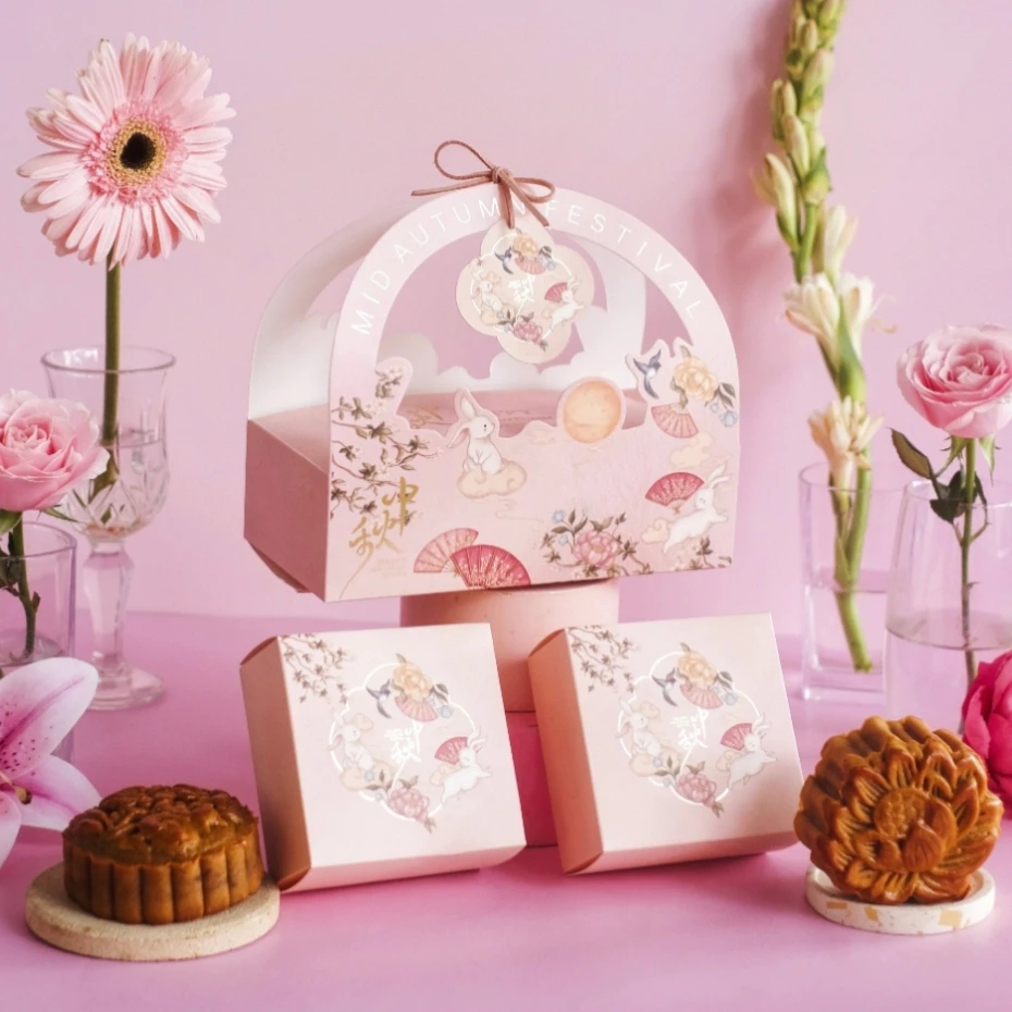 

5 Pcs Kotak Mooncake Fest Isi 2 125 150gram Kotak Kue Bulan Box Kardus Moon Cake Festival Mid Autumn Isi 2