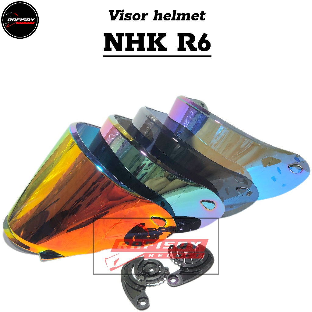 Visor helm NHK R6 | kaca helm nhk r6 warna red gold blue silver hitam smock bening pelangi