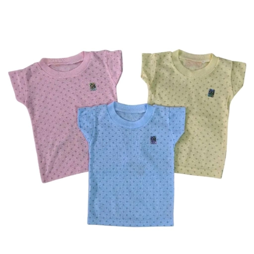 AYOMI Kaos Oblong Bayi Lengan Pendek Motif Bintang – Baju Bayi Newborn Katun Lembut