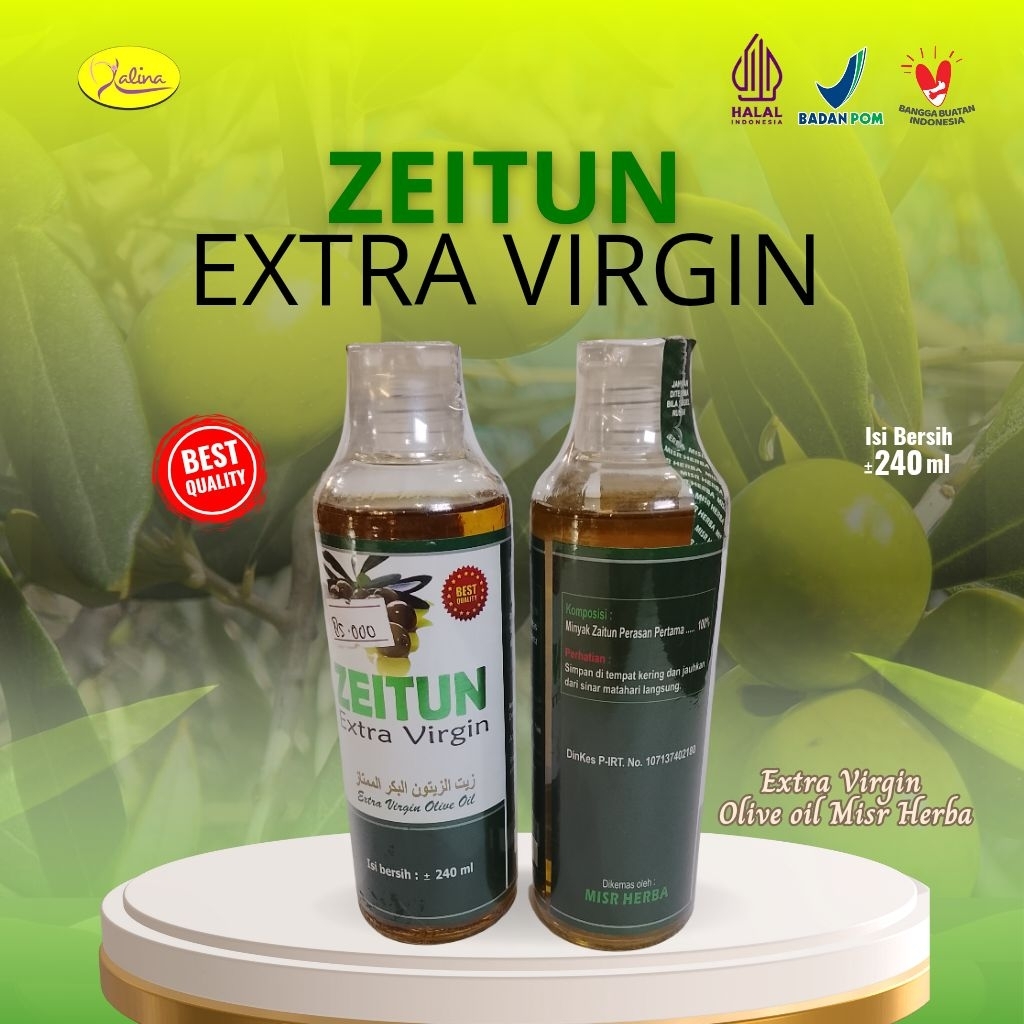 

ZEITUN Extra Virgin Olive Oil 240ml – Minyak Zaitun Murni Misr Herba