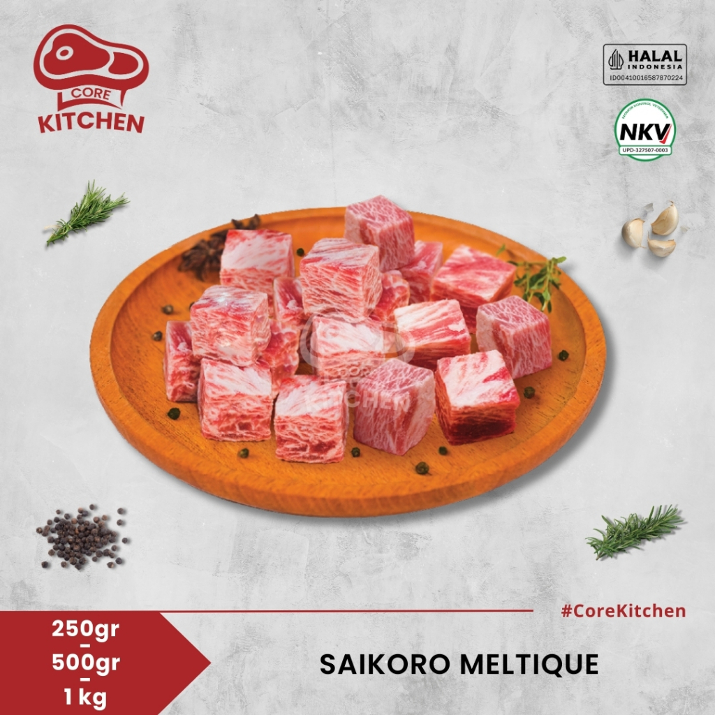 

Core Kitchen Beef Saikoro Meltique Cubes | Daging Saikoro Meltique Potong Dadu