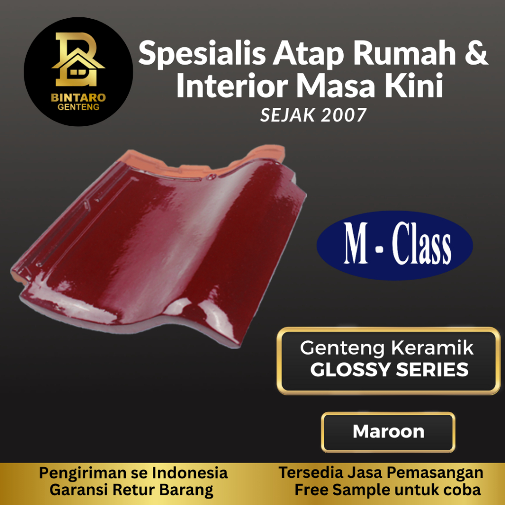 PROMO CUMA HARI INI Genteng Keramik MClass warna Maroon