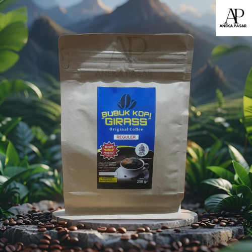 

Bubuk Kopi Girass Reguler 250gr – Kopi Hitam Asli Nusantara, Aroma Kuat & Rasa Nikmat