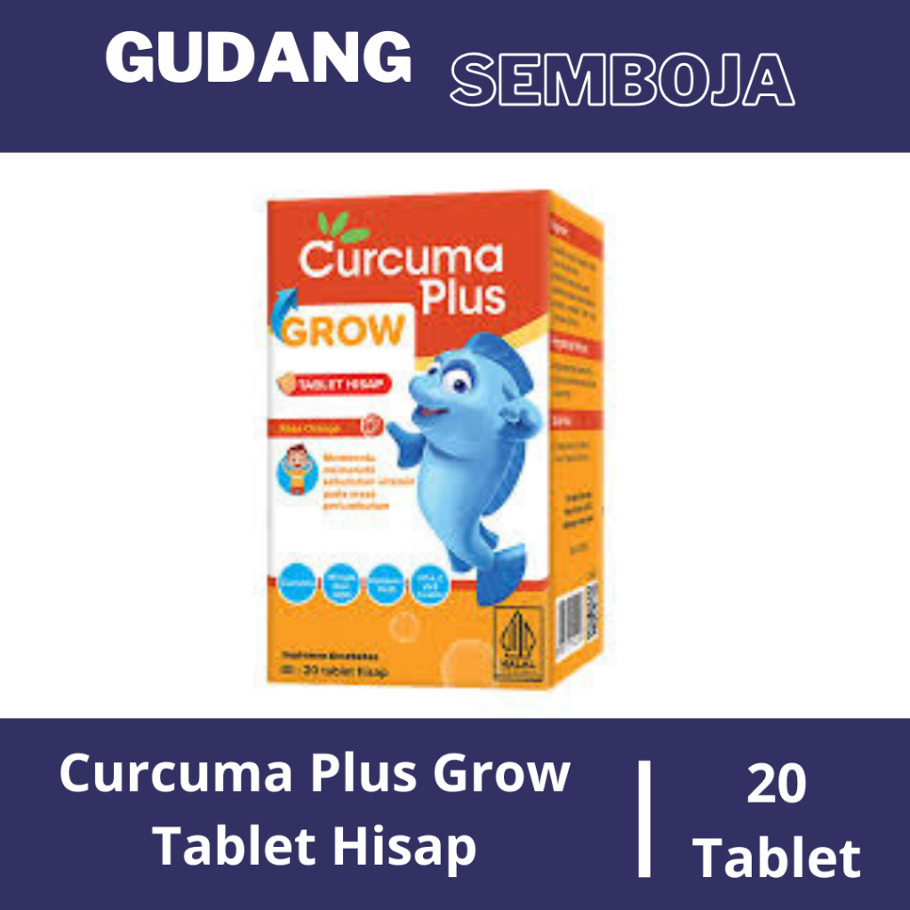 Curcuma Plus Grow Plus Tablet Hisap Rasa Jeruk /  Vitamin Tablet Hisap Untuk Pertumbuhan Anak