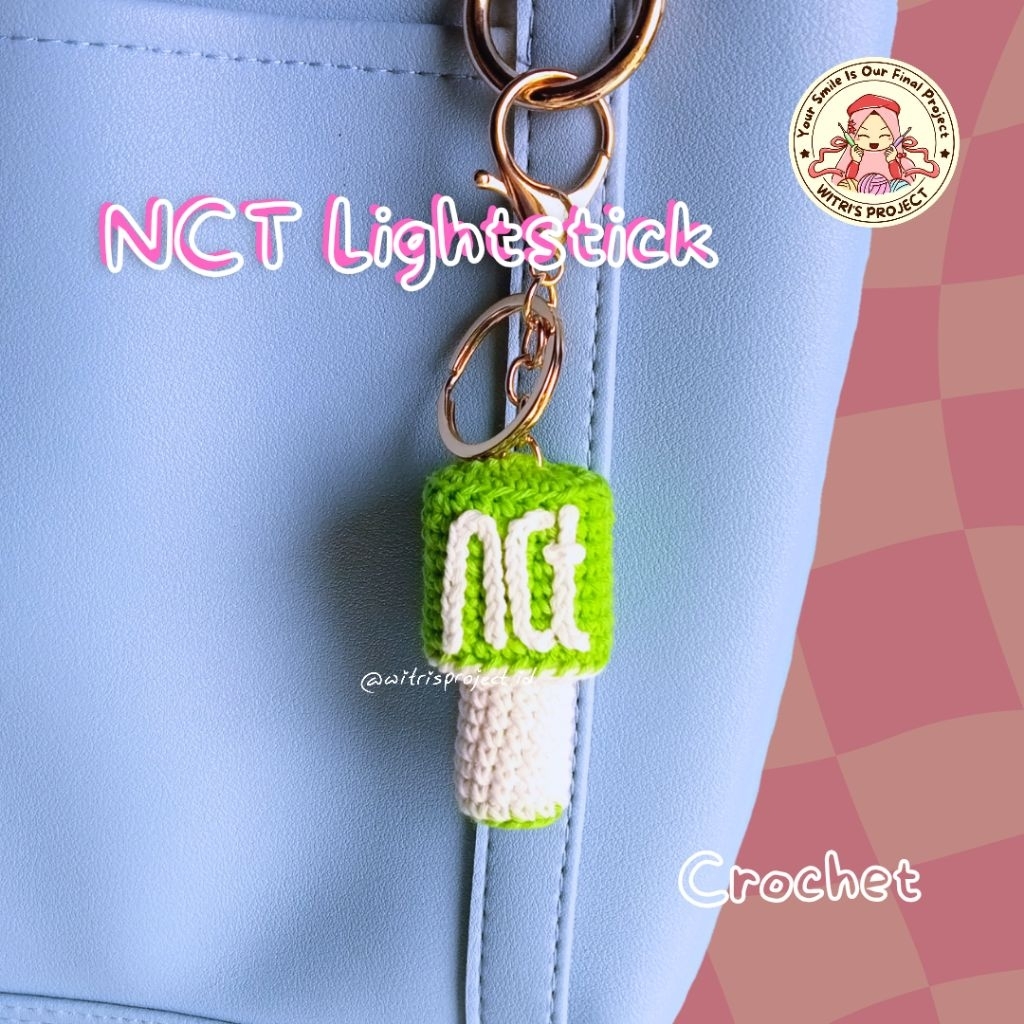 WITRI'S PROJECT Gantungan Kunci Lightstick NCT Neobong Fanmade Handmade Rajut Crochet
