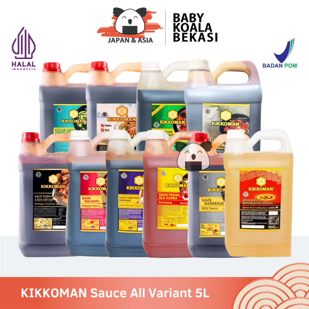 

KIKKOMAN Sauce 5L Halal | Gochujang Shoyu Blackpepper Bulgogi Hoisin Katsu Takoyaki Oyster BBQ Garlic Yakiniku Sweet Seasoning Ponzu Fish Sauce -BKB