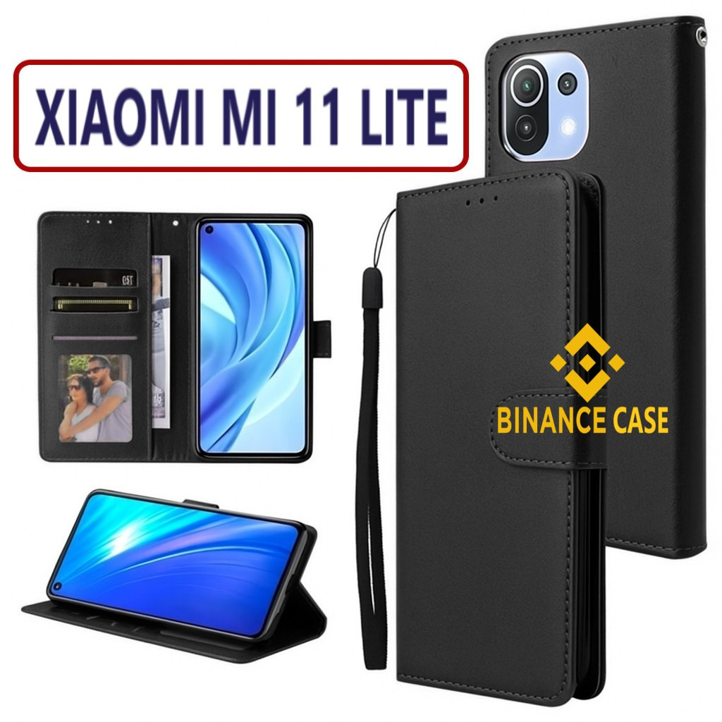 LEATHER FLIP CASE XIAOMI MI 11 LITE CASE KULIT FLIP WALLET LEATHER KULIT PREMIUM SARUNG BUKA TUTUP K