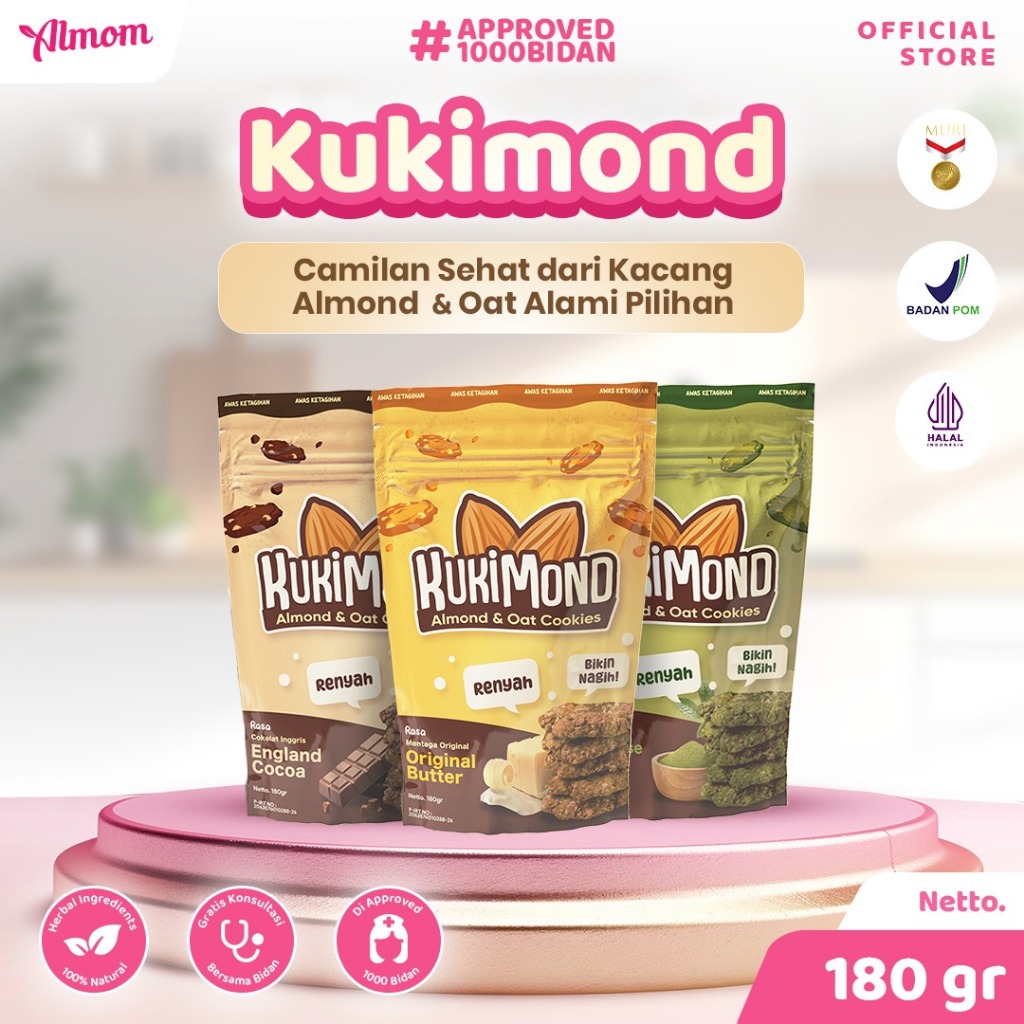 

KUKIMOND - Camilan Sehat Almond & Oats | Camilan Sehat Rendah Kalori - Vegan Friendly