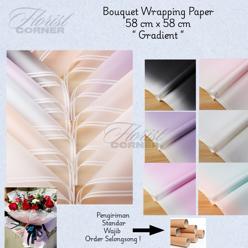 

[ Per Pack ] Kertas Buket Gradasi / Gradient Cellophane Flower Wrapping