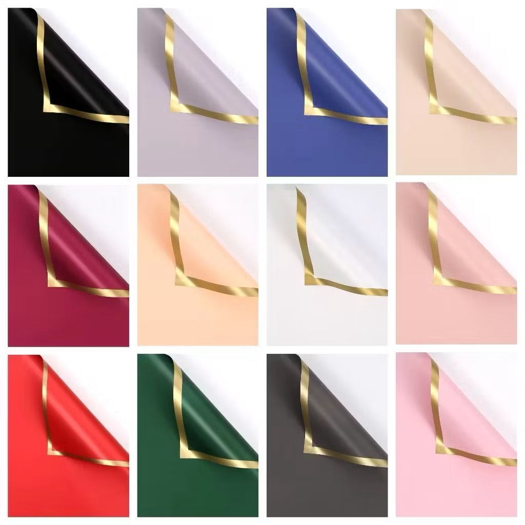 

CIGALLERY Cellophane List Gold SOLID Flower Wrapping Paper Kertas Buket Bunga Non Transculent