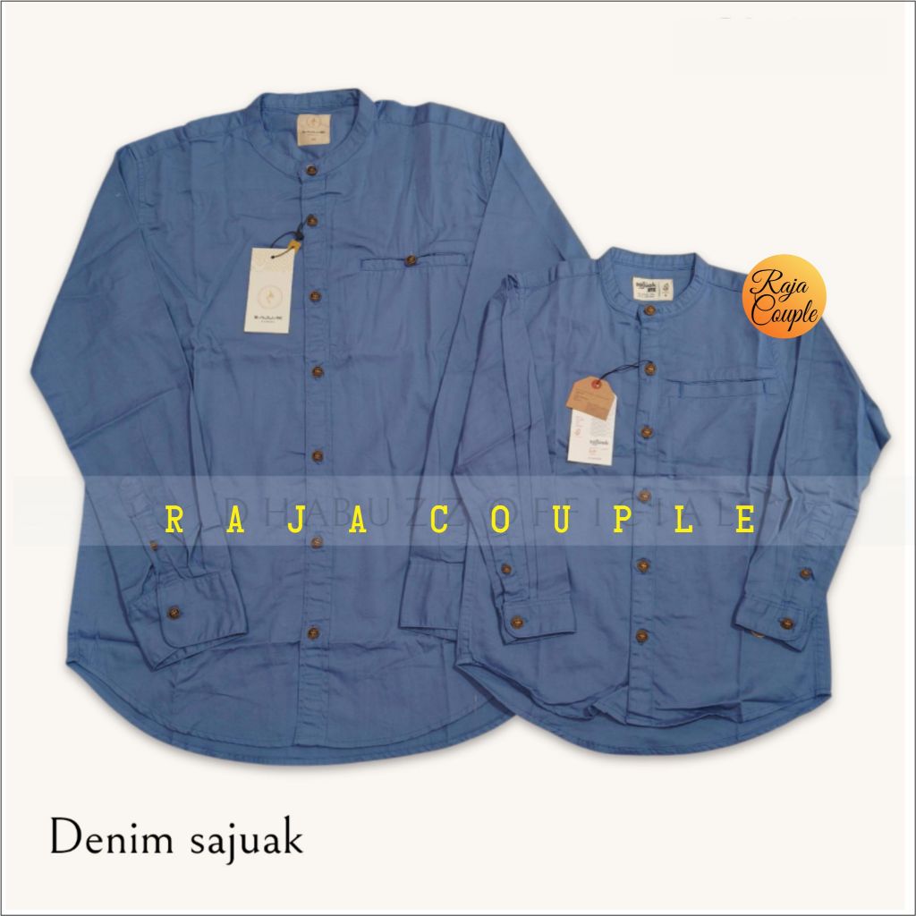 SAJUAK PREMIUM DENIM KEMEJA KOKO COUPLE AYAH ANAK ORIGINAL SAJUAK